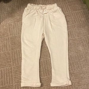 Zara baby girl size 2-3T cream joggers with pockets